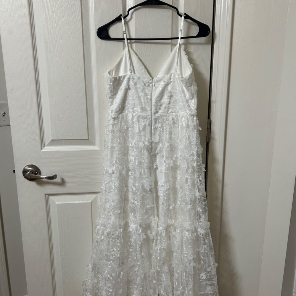Lulus Springtime Soiree White Sequin 3D Floral Applique Midi Dress - Picture 7 of 7